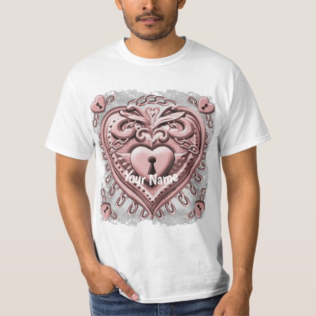 Red lock Heart T-Shirt (Framsida)