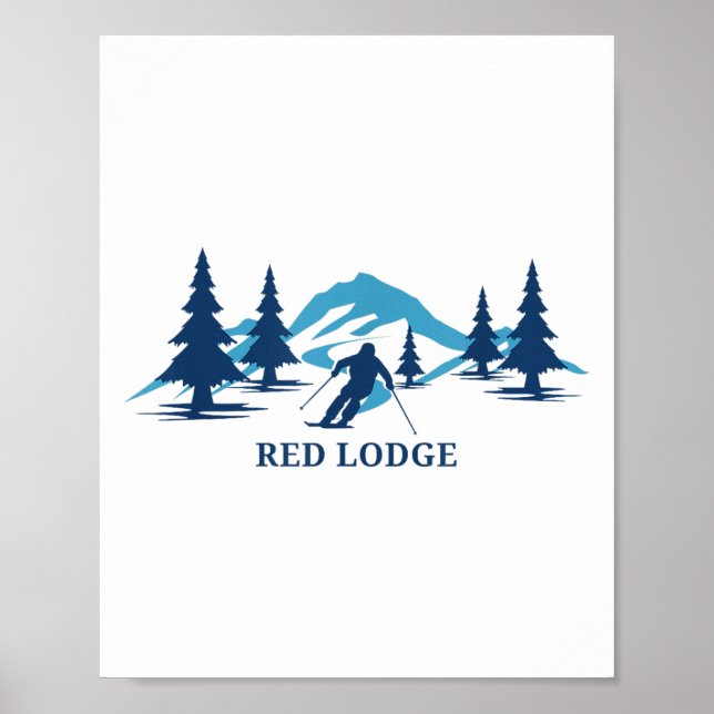 Red Lodge Montana Ski Resort Skiing Skier _1 Poster (Framsidan)