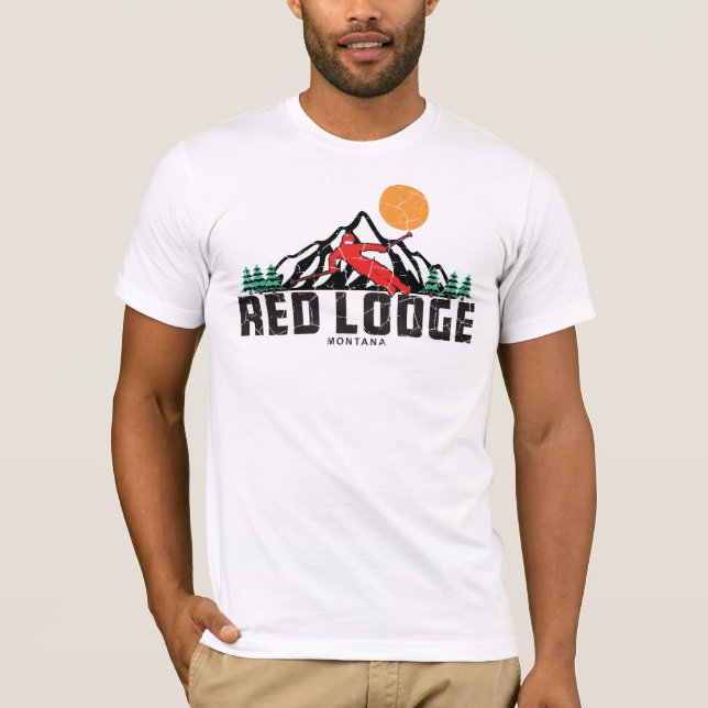 Red Lodge Ski Sunset T-Shirt (Framsida)