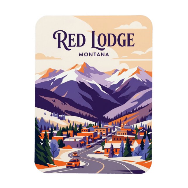 Red Lodge USA -> Röda Ladugården USA Magnet (Vertikal)