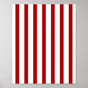 Red Lodrät Rand - Red and White Stripe Poster