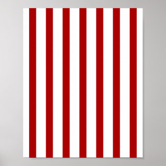 Red Lodrät Rand - Red and White Stripe Poster