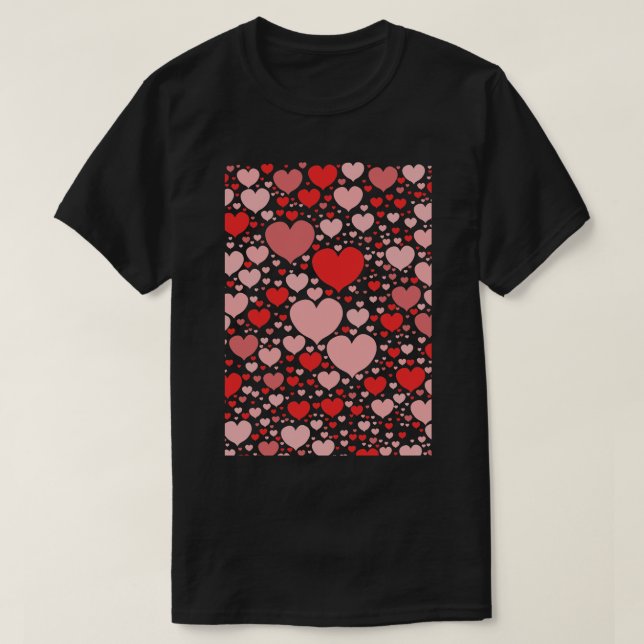 Red Loely Hearts 2 T Shirt (Design framsida)