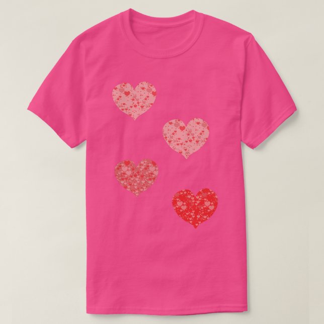 Red Loely Hearts T Shirt (Design framsida)