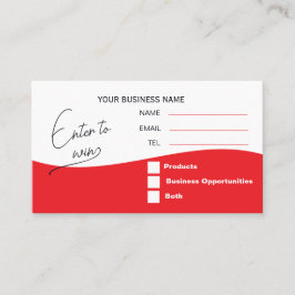 Red Logo Raffle Enter to Win Ticket Placeringskort