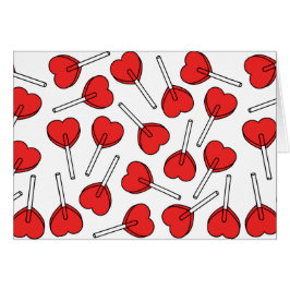 Red Lollipops, Heart Lollipops, Lollipop Pattern Hälsningskort