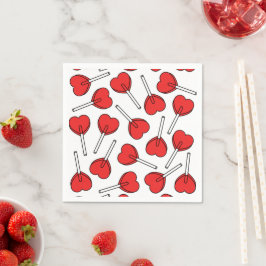 Red Lollipops, Heart Lollipops, Lollipop Pattern Pappersservett