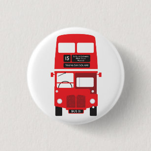 Red London Buss Badge Knapp