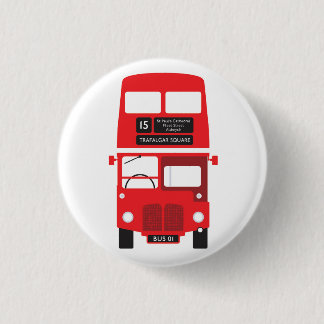 Red London Buss Badge Knapp