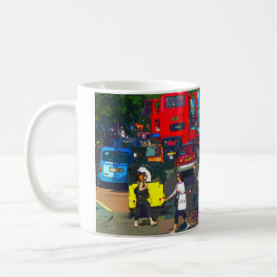 Red London buss på Oxford Street London Kaffemugg