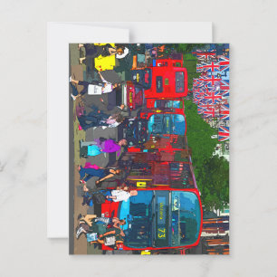 Red London buss på Oxford Street London Vykort