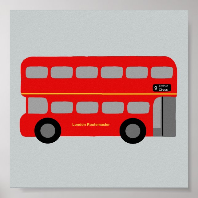 Red London Buss Poster (Framsidan)