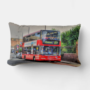 Red London Buss Street Scene Artwork III Lumbarkudde
