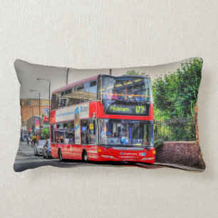 Red London Buss Street Scene Photo Artwork III Lumbarkudde