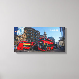 Red London Buss Stretched Kanvastryck