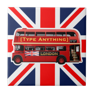 Red London Buss Thed Kakelplatta