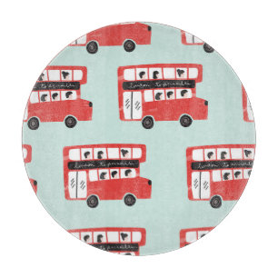 Red London Buss Vintage Mönster