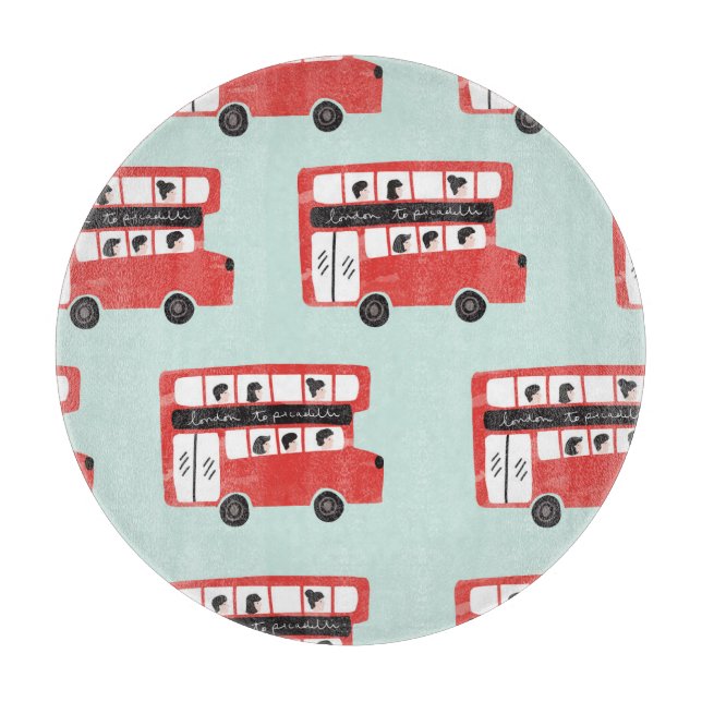 Red London Buss Vintage Mönster (Framsidan)