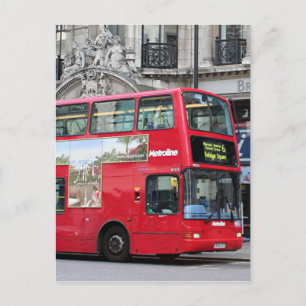 Red London Dubbla Decker Buss, England Vykort