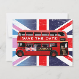 Red London Dubbla Decker Buss Inbjudningar