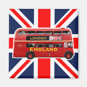 Red London Dubbla Decker Buss Magnet
