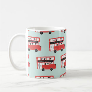 Red London Dubbla Decker Buss Seamless Mönster vi Kaffemugg