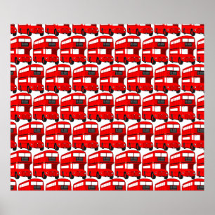 Red London Dubbla Decker Buss Tapet Poster