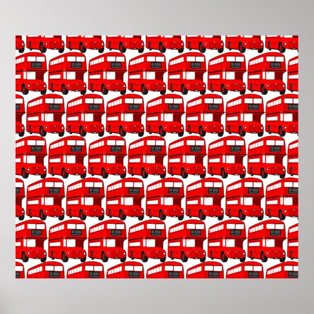 Red London Dubbla Decker Buss Tapet Poster (Framsidan)