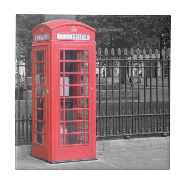 Red London Phonebox Kakelplatta (Framsidan)
