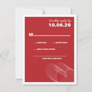 Red Loopy Kärlek Linjer Bröllop OSA Card Kort