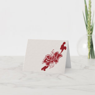 Red Lotus Flower Note-kort Kort
