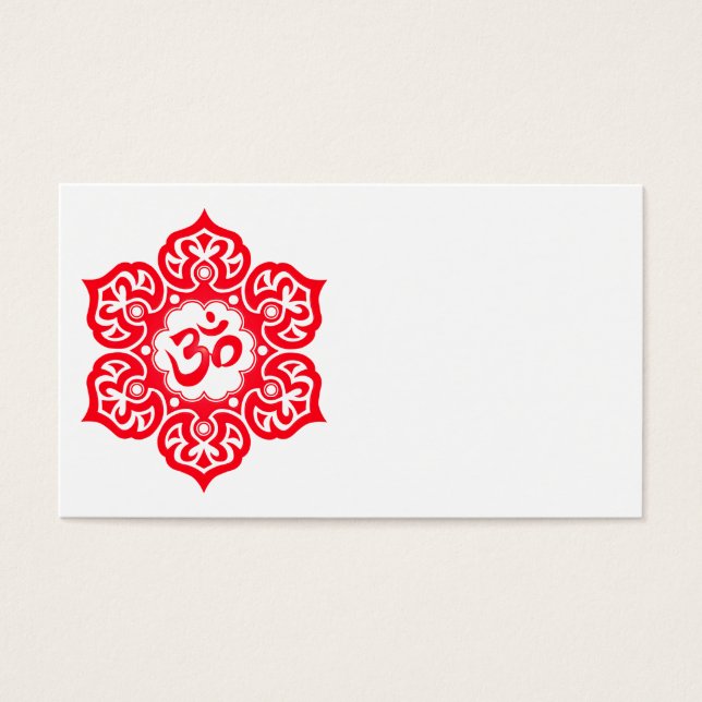Red Lotus Flower Om Visitkort (Framsidan)
