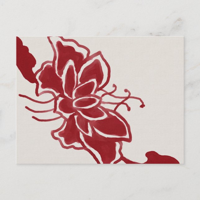 Red Lotus Flower vycard Vykort (Framsida)