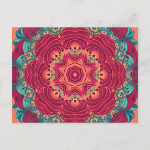 Red Lotus Mandala Vykort