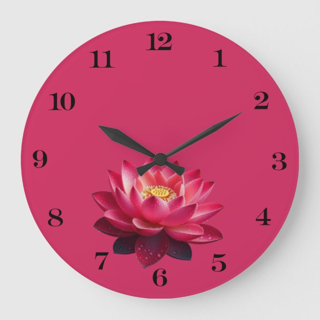 Red Lotus Wall Clock Stor Klocka (Framsida)