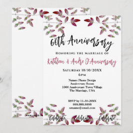 RED LÖV GREN PHOTO 60:E ÅRSDAGSINBJUDAN INBJUDNINGAR