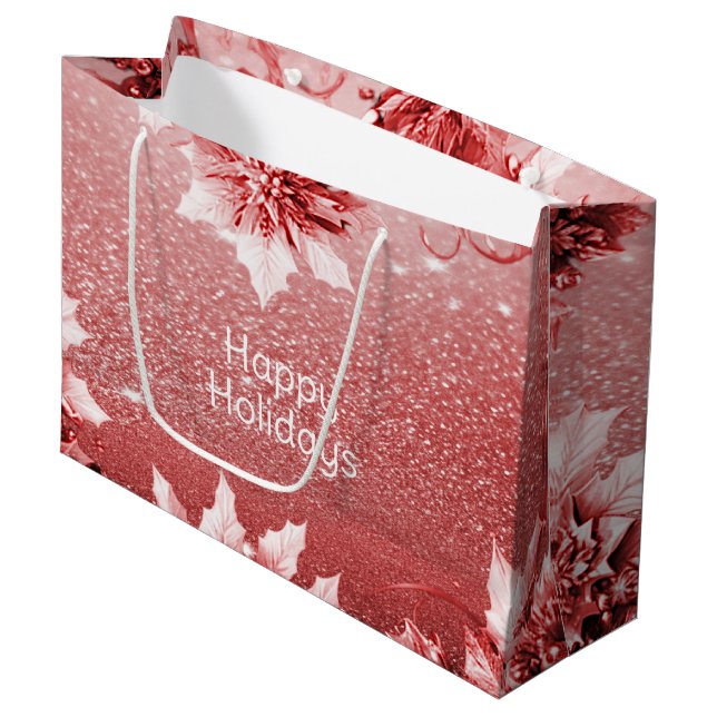 Red Löv jul Helgdag Gift Bag (Framsidan Vinklad)