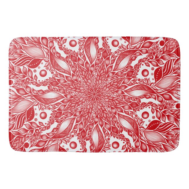 Red löv mandala badrumsmatta (Framsidan)