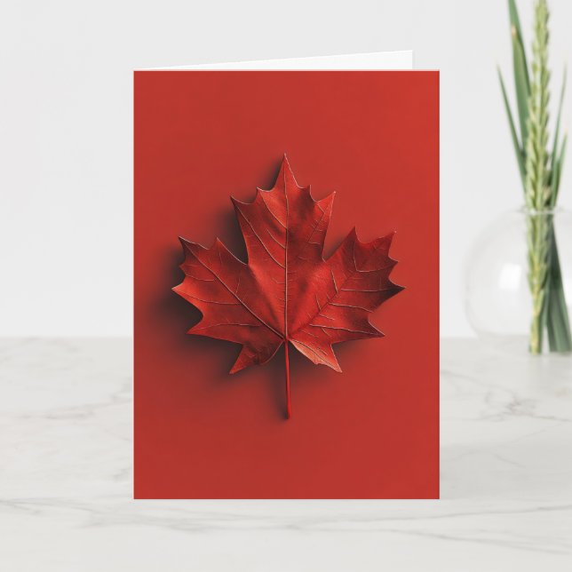 Red Löv Maple Canada Helgkort (Framsida)