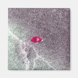 Red Löv med Specklad Sand Magnet