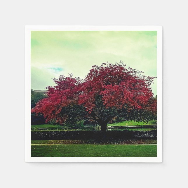 Red löv pappersservett (Framsidan)