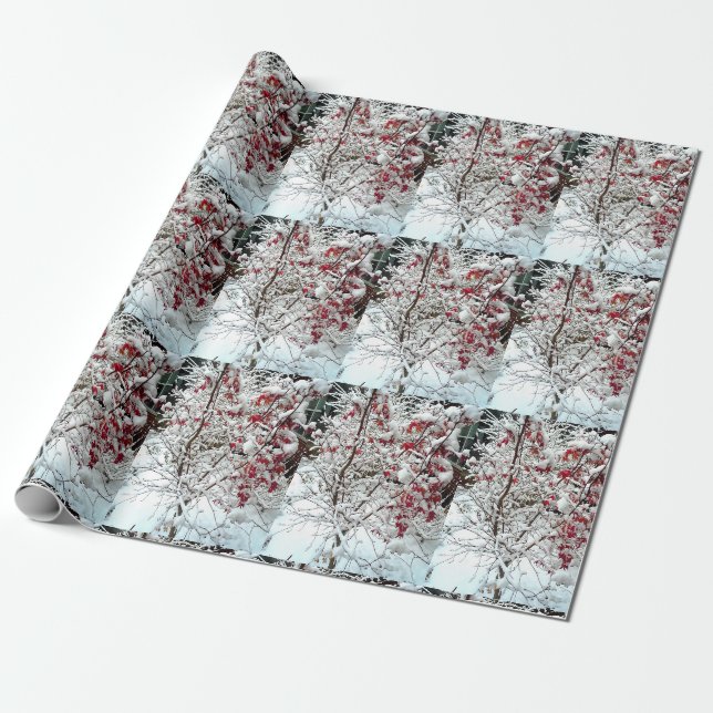 RED LÖV SNÖ PRESENTPAPPER (Utrullad)
