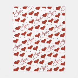 Red Love Blanket Fleecefilt