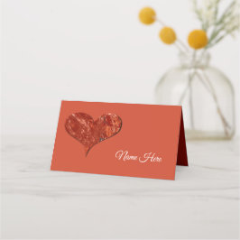 Red Love Folded Place Card Placeringskort