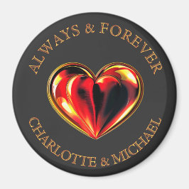 Red Love Heart Always And Forever Name Soulmates Magnet
