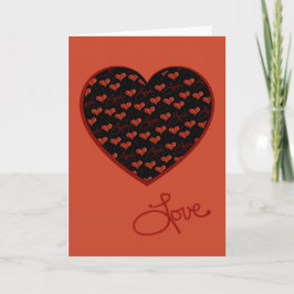 Red Love Heart Card Kort