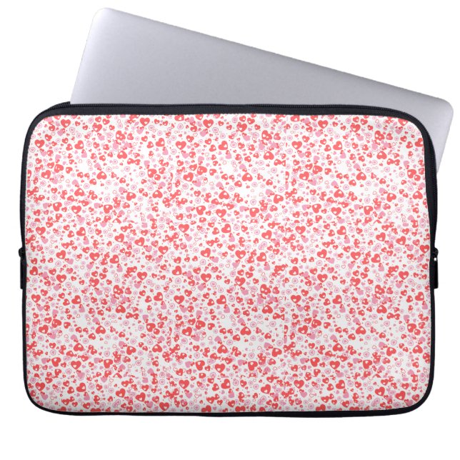 Red Love Hearts – Valentine Collection Laptop Fodral (Framsidan)