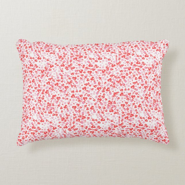 Red Love Hearts – Valentine Collection Prydnadskudde (Framsidan)