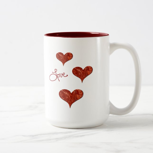 Red Love Mug Två-Tonad Mugg (Höger)