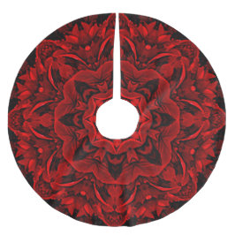 Red Lövs Träd Skirt Julgransmatta Borstad Polyester